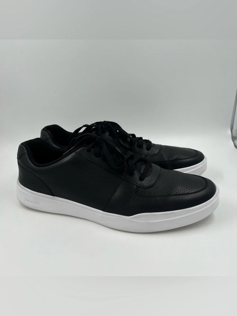 Cole Haan Men’s Grand Crosscourt Perforated Sneaker Black Leather Tennis 13M